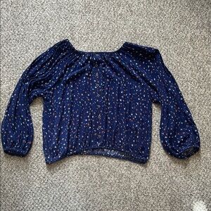 Floral Navy Blue Women's Top